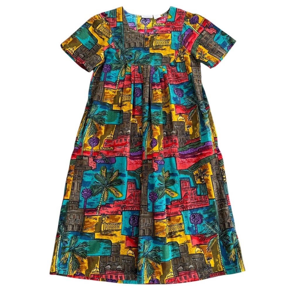 Fundamentals Colorful Housedress Lounge Dress Muu… - image 3